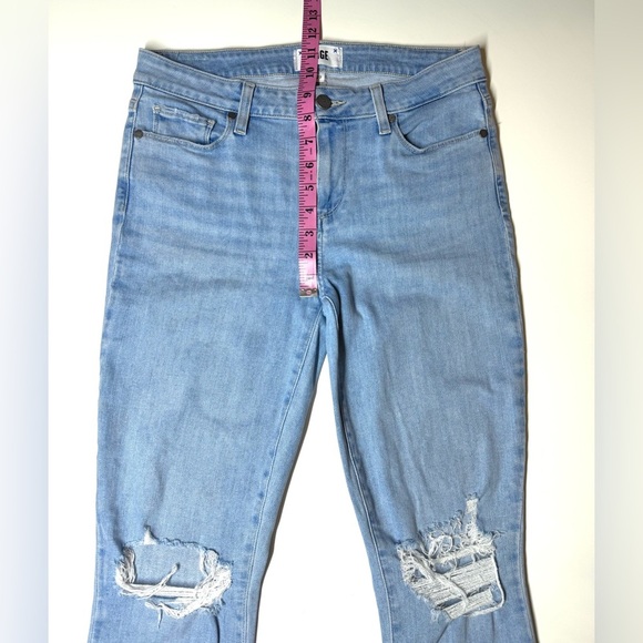 Paige Women's Skyline Ankle Peg Light Blue Distressed Jeans Size- 29 - Picture 7 of 11
